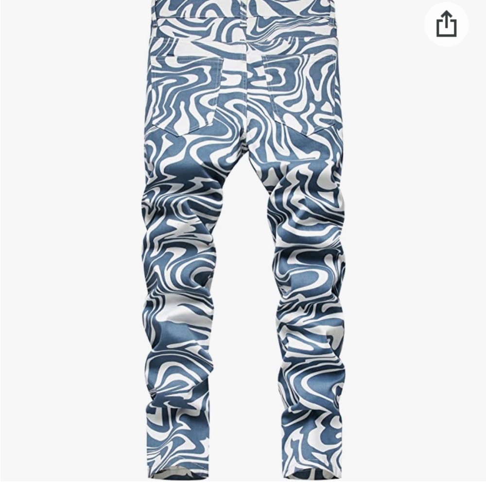 NWT!!! Mens stylish design printed skinny jeans w/ flex waist; sz 36W - Picture 5 of 5